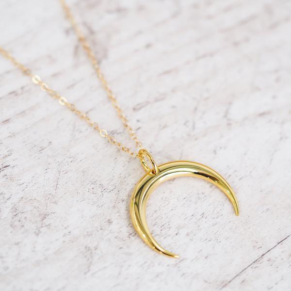 Half moon Gold Necklace by indie and Harper