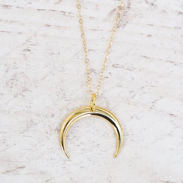Gold Half Moon Necklace - womens jewellery by indie and harper