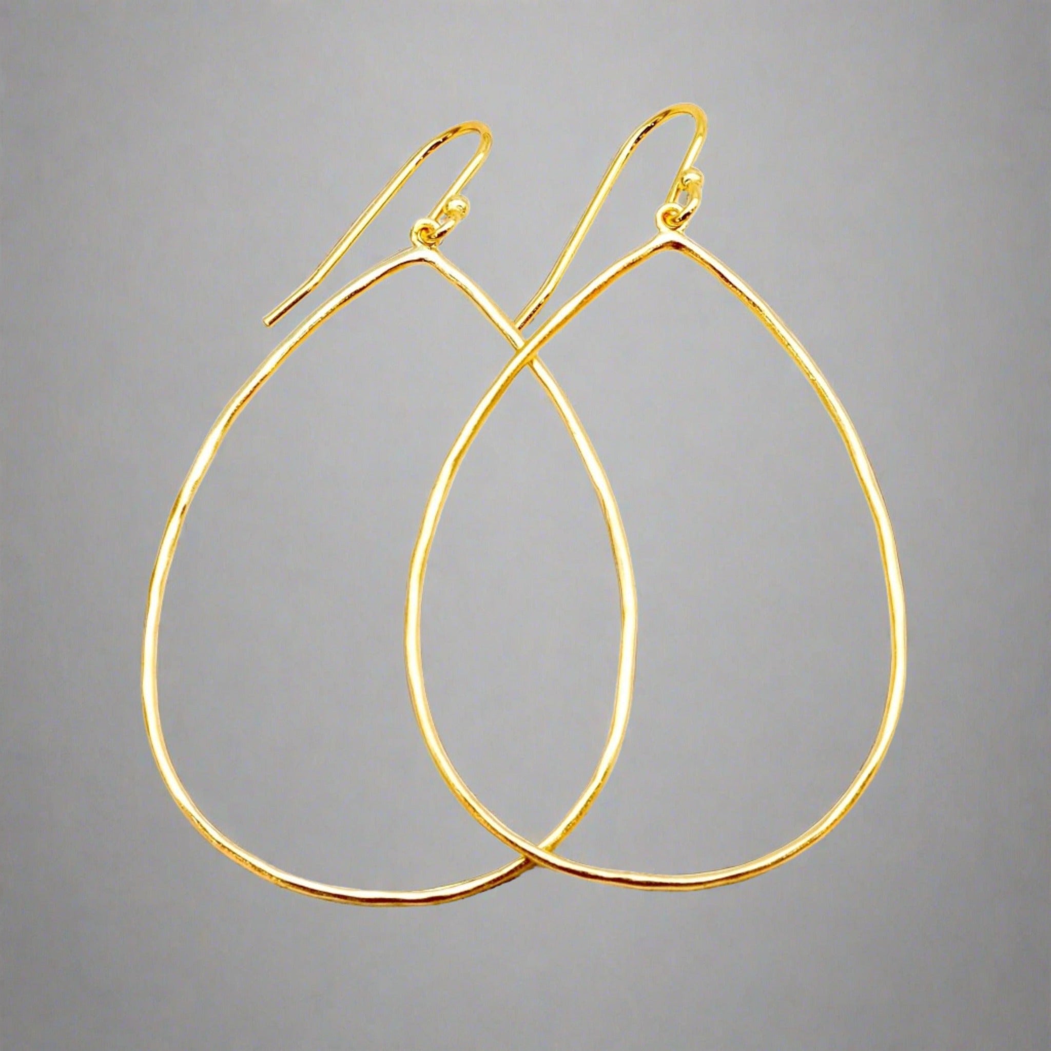 Gold Hammered Drop Earrings - womens jewellery by indie and harper
