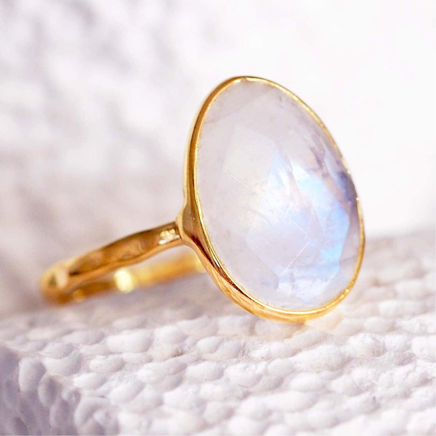 Gold Moonstone Ring - womens moonstone jewellery by indie and harper