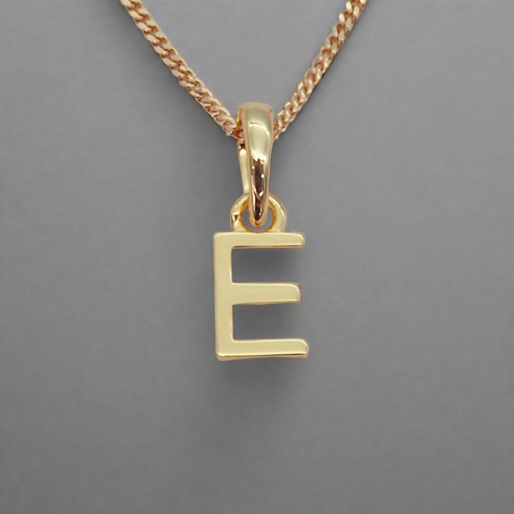 gold initial e necklace - womens jewelry online by australian jewellery brands indie and harper