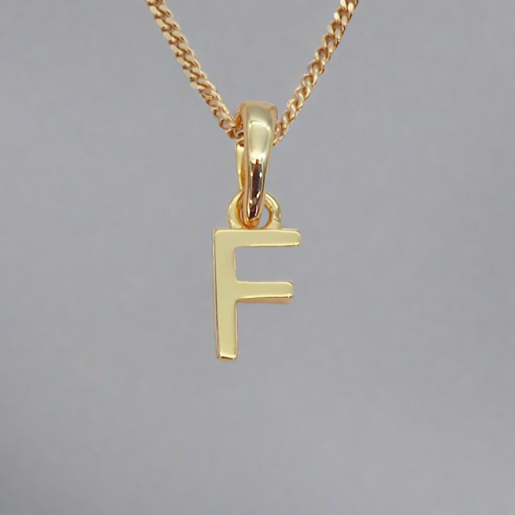 gold initial f necklace - womens jewelry online by australian jewellery brands indie and harper