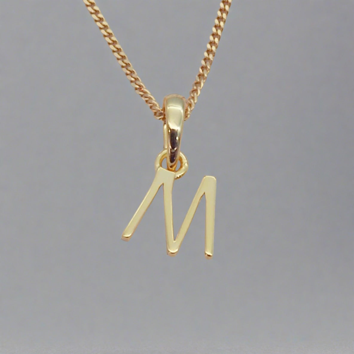 gold initial m necklace by indie and harper australia