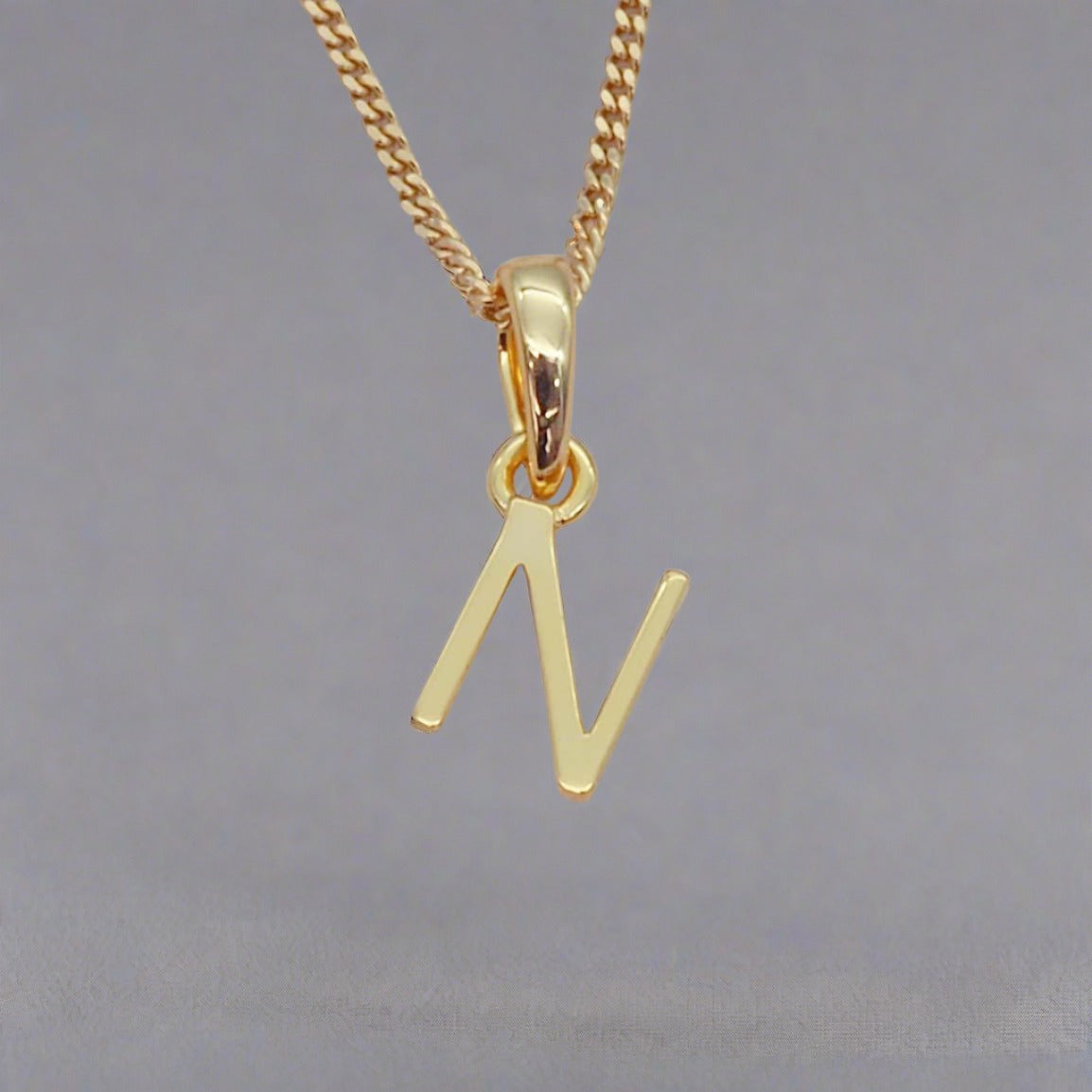 gold initial n necklace by indie and harper australia