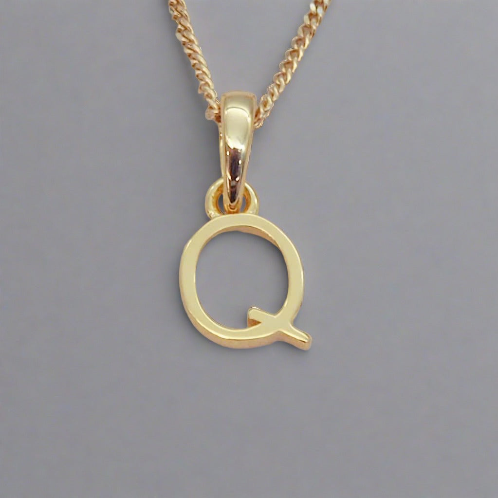 gold initial q necklace - womens jewelry online by australian jewellery brands indie and harper