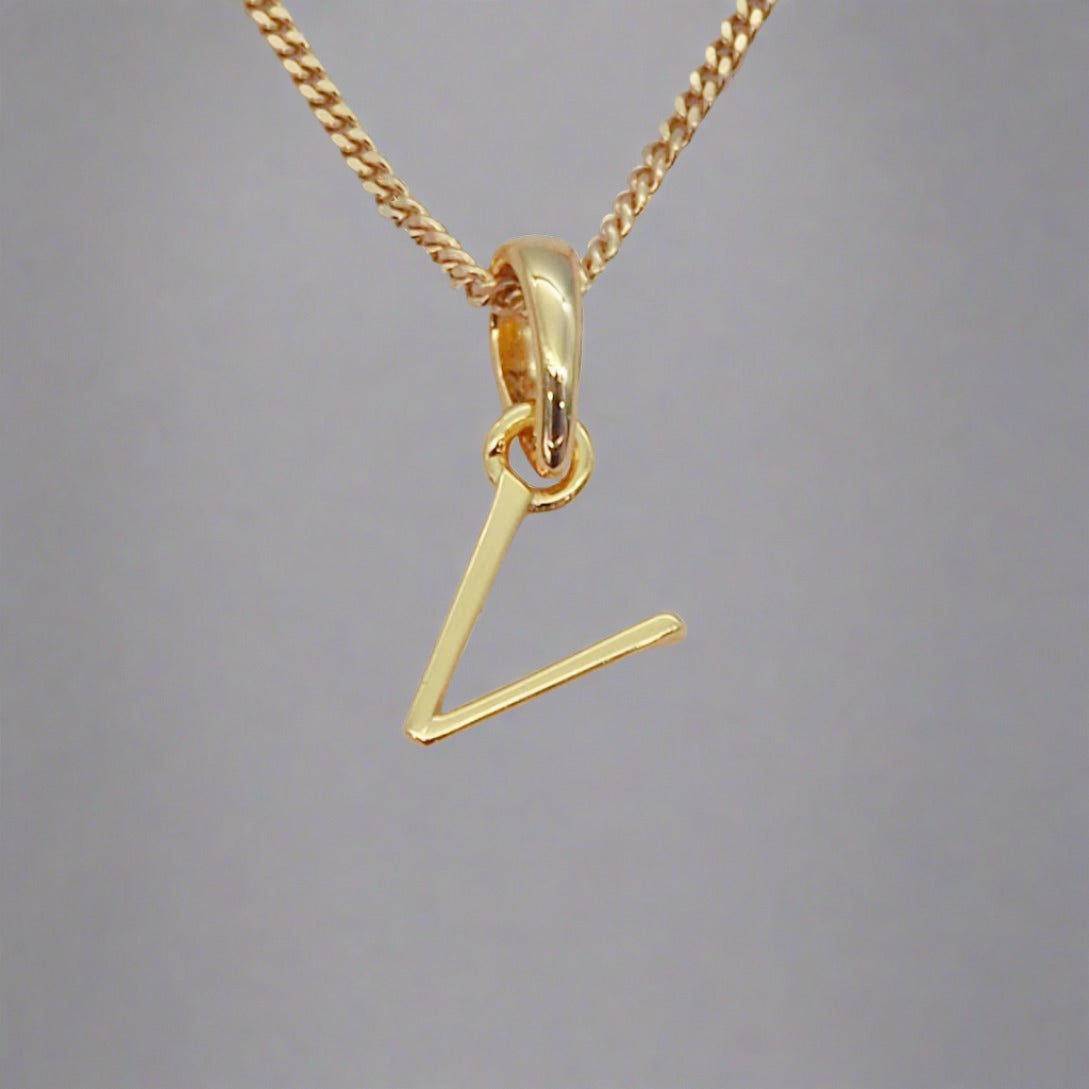 gold initial v necklace - womens jewelry online by australian jewellery brands indie and harper
