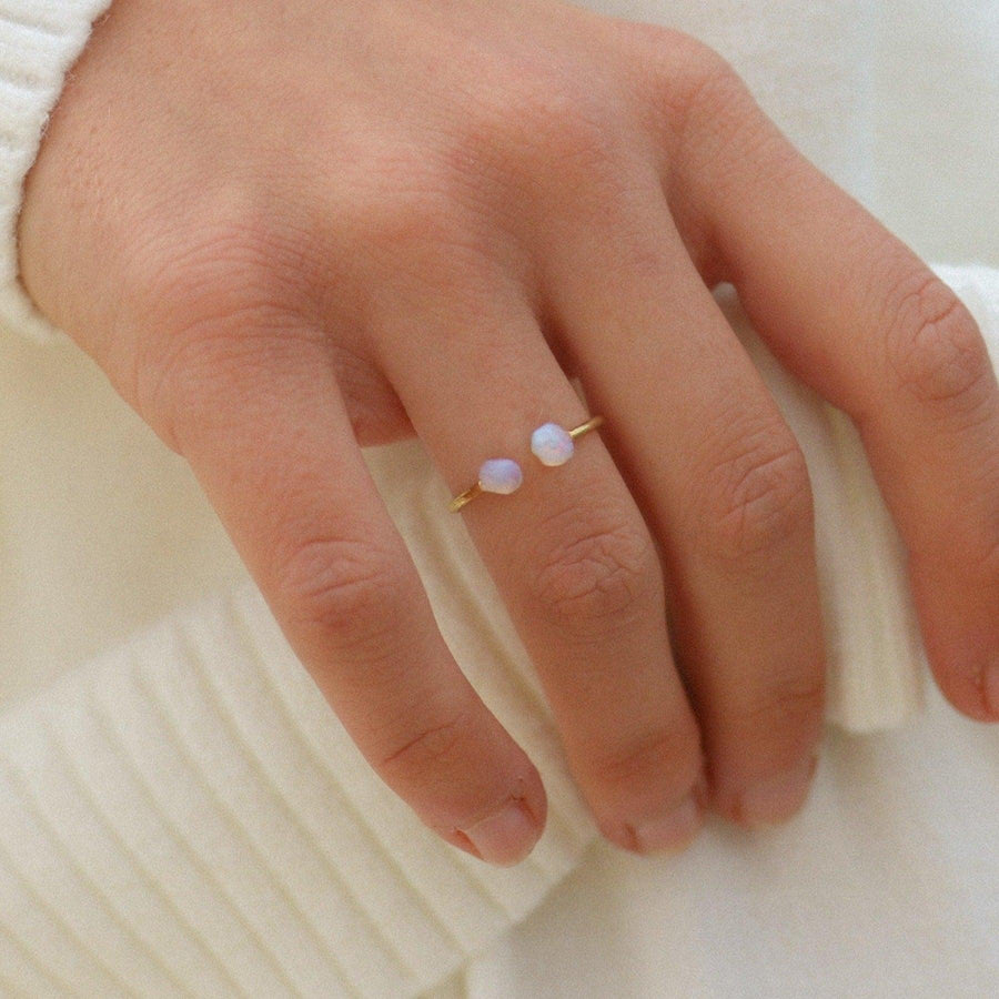 Gold Ring with raw opals - womens jewellery by indie and harper