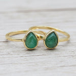 Gold may birthstone rings with natural emerald gemstone as a meaningful may birthstone jewellery gift for her