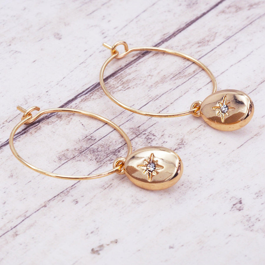 Gold Oval Drop Earrings - womens jewellery by indie and harper