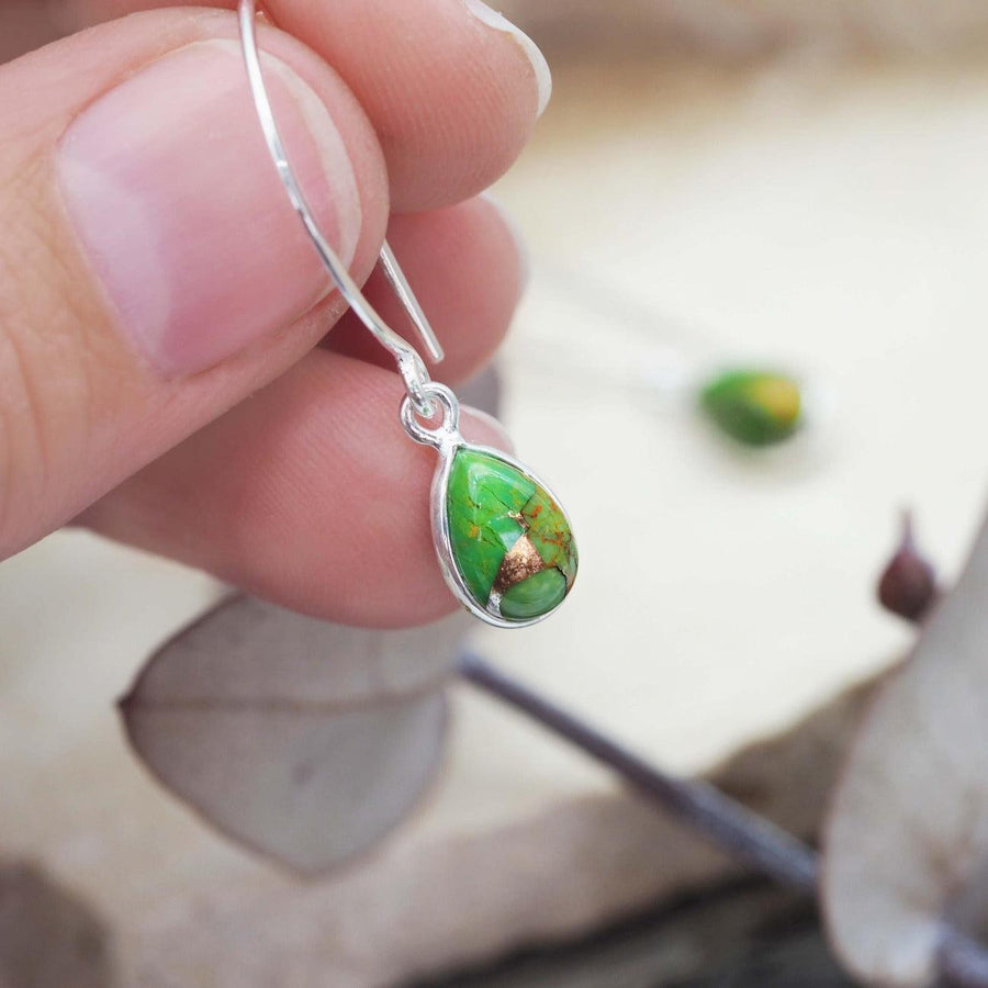 Green Turquoise Drop Earrings - womens jewellery by indie and harper