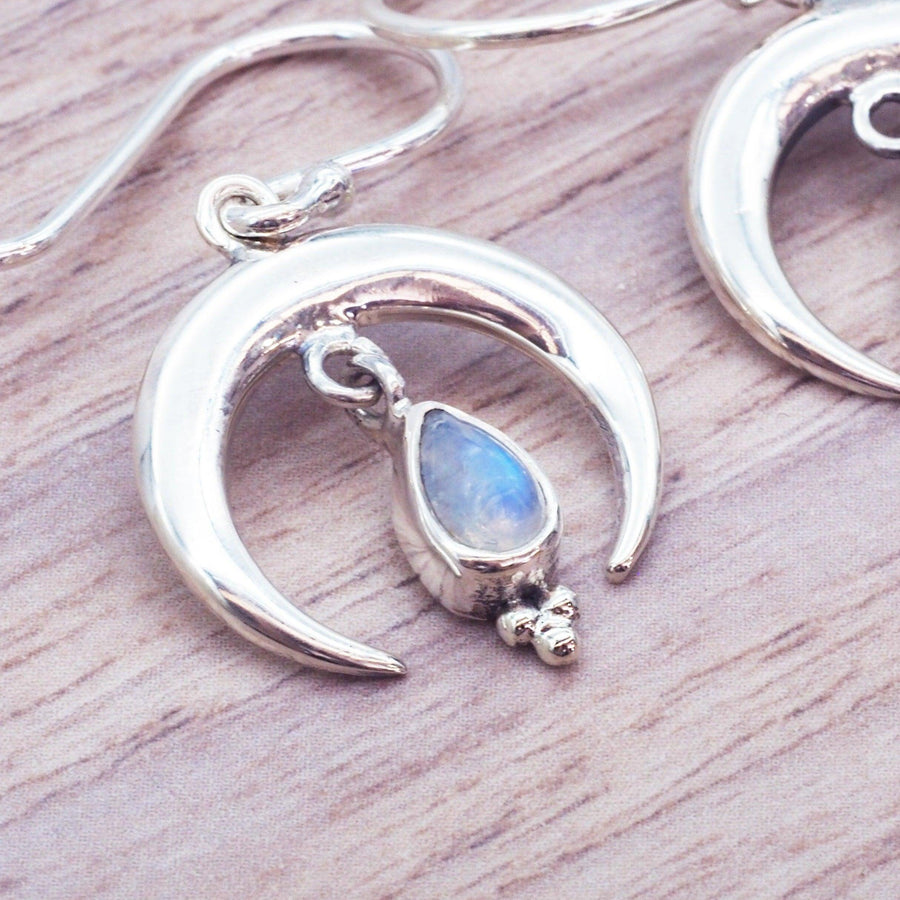 Sterling silver Moonstone Earrings - womens moonstone jewellery
