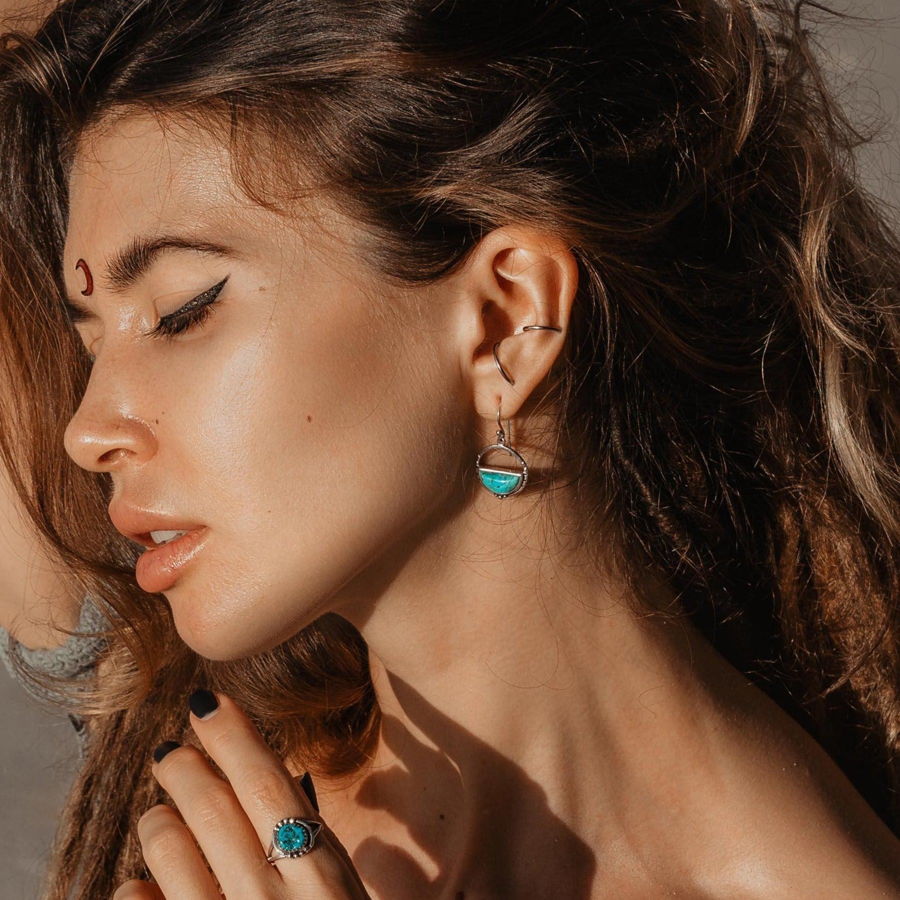 Horizon Turquoise Earrings - womens jewellery by indie and harper