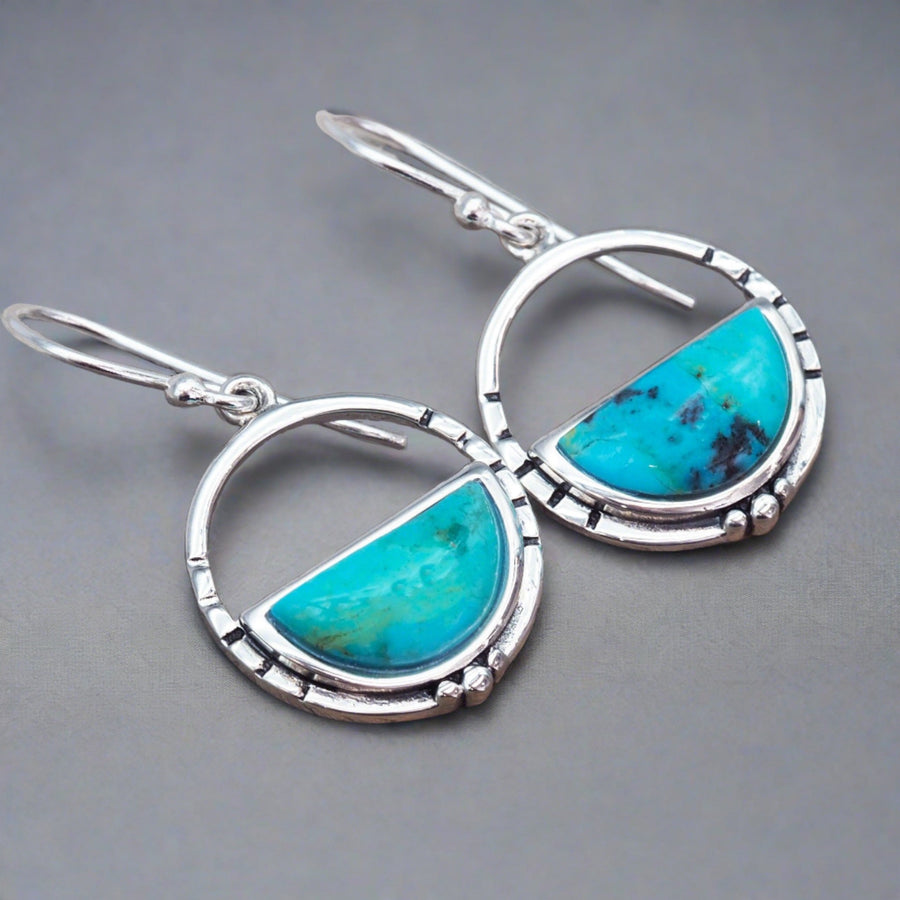 Sterling silver Turquoise Earrings - womens turquoise jewellery Australia 