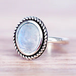 indie and harper sterling silver classic Moonstone Ring 