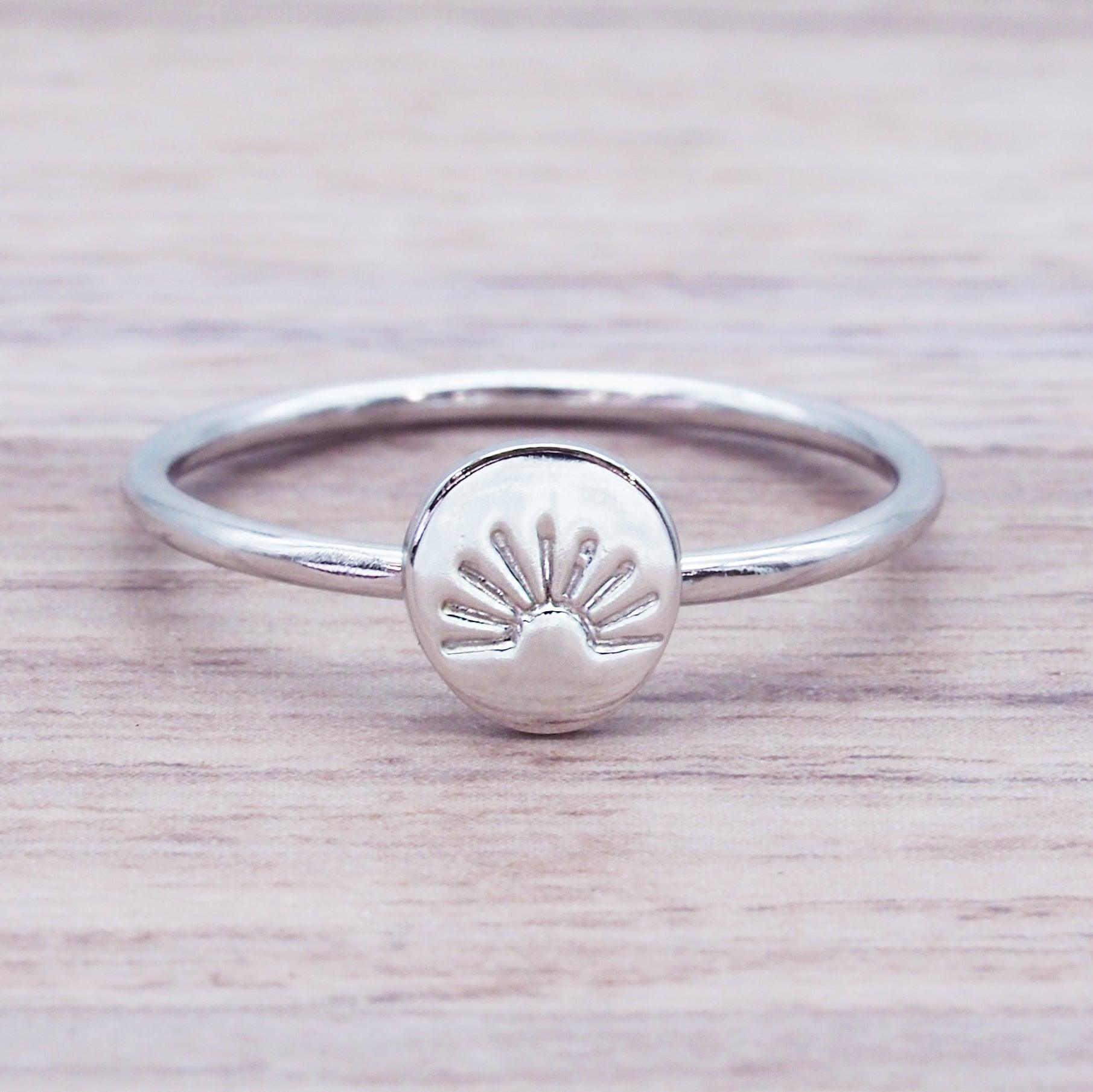indie and harper Dainty Sterling silver rising sun Ring - womens jewellery online