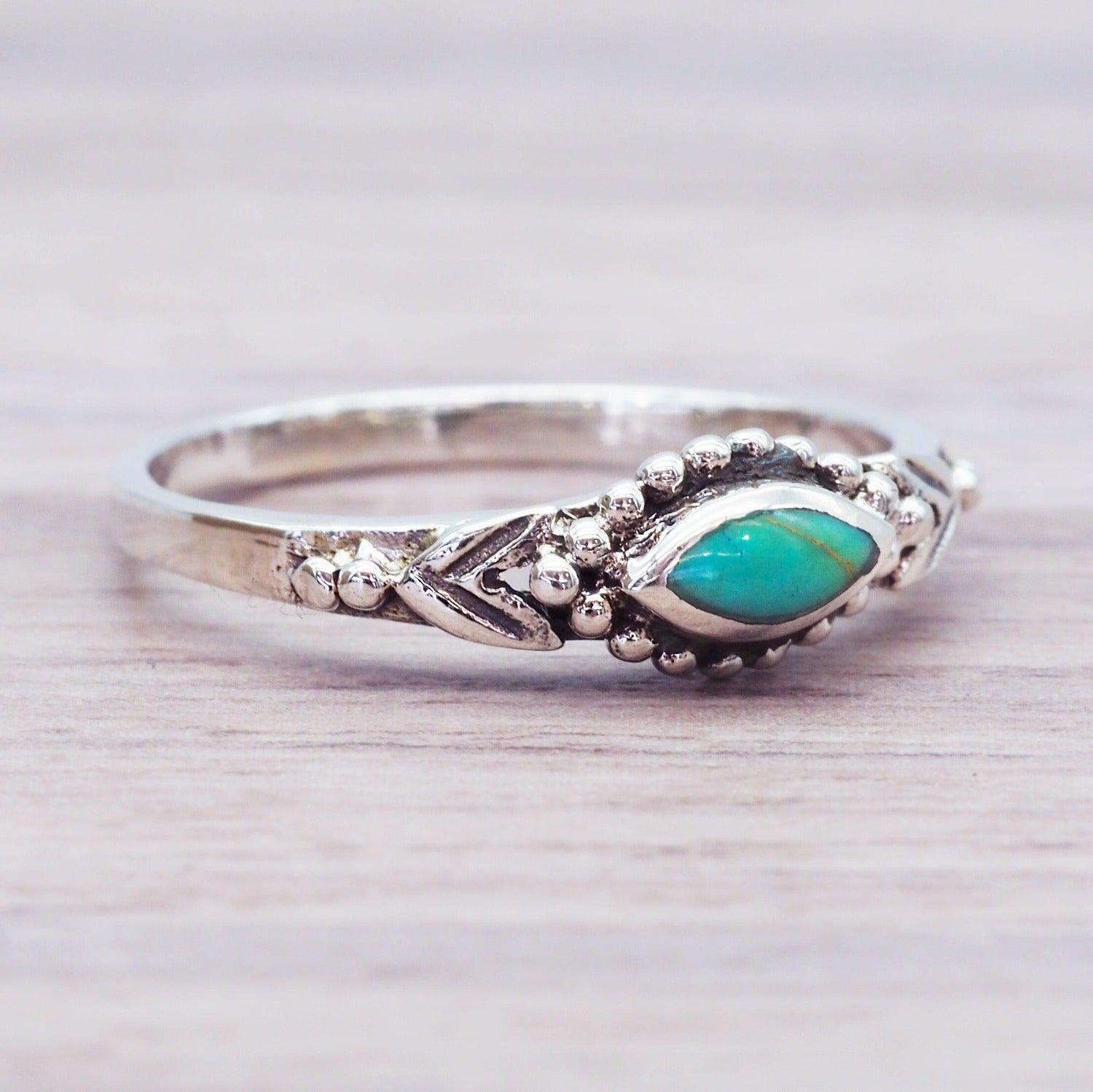 indie and harper sterling silver Dainty Turquoise Ring