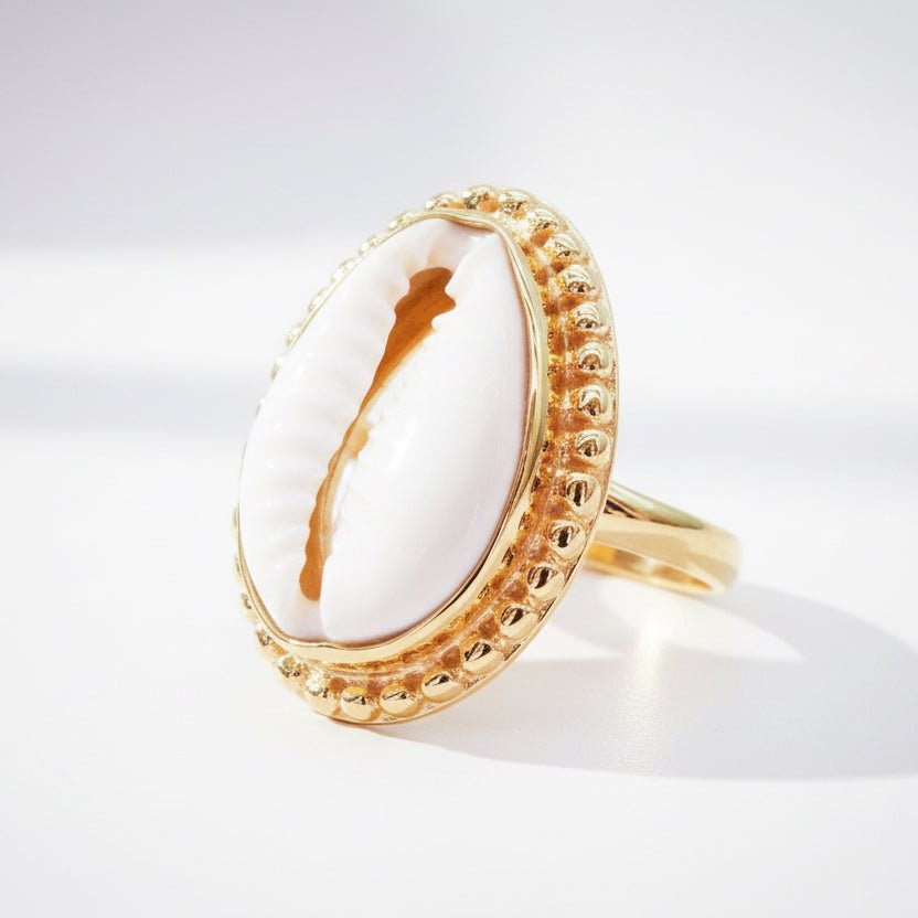 Gold Cowrie Shell Ring - indie and harper