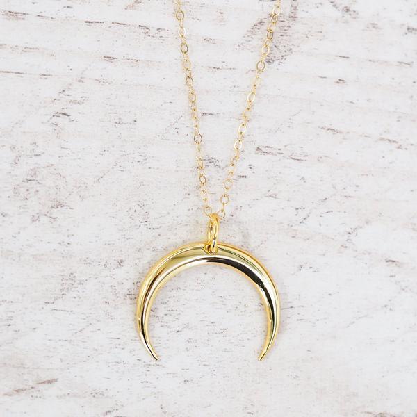 Gold Half moon Necklace by indie and Harper Australia