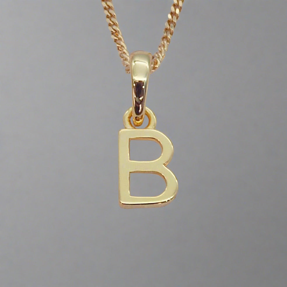 gold initial b necklace by indie and harper