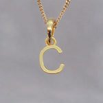 gold initial c necklace by indie and harper