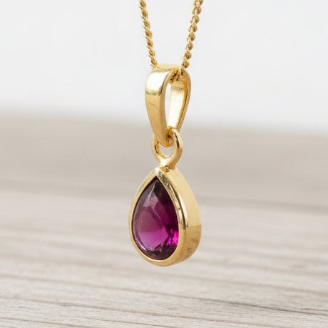 indie and harper gold January Birthstone Garnet necklace