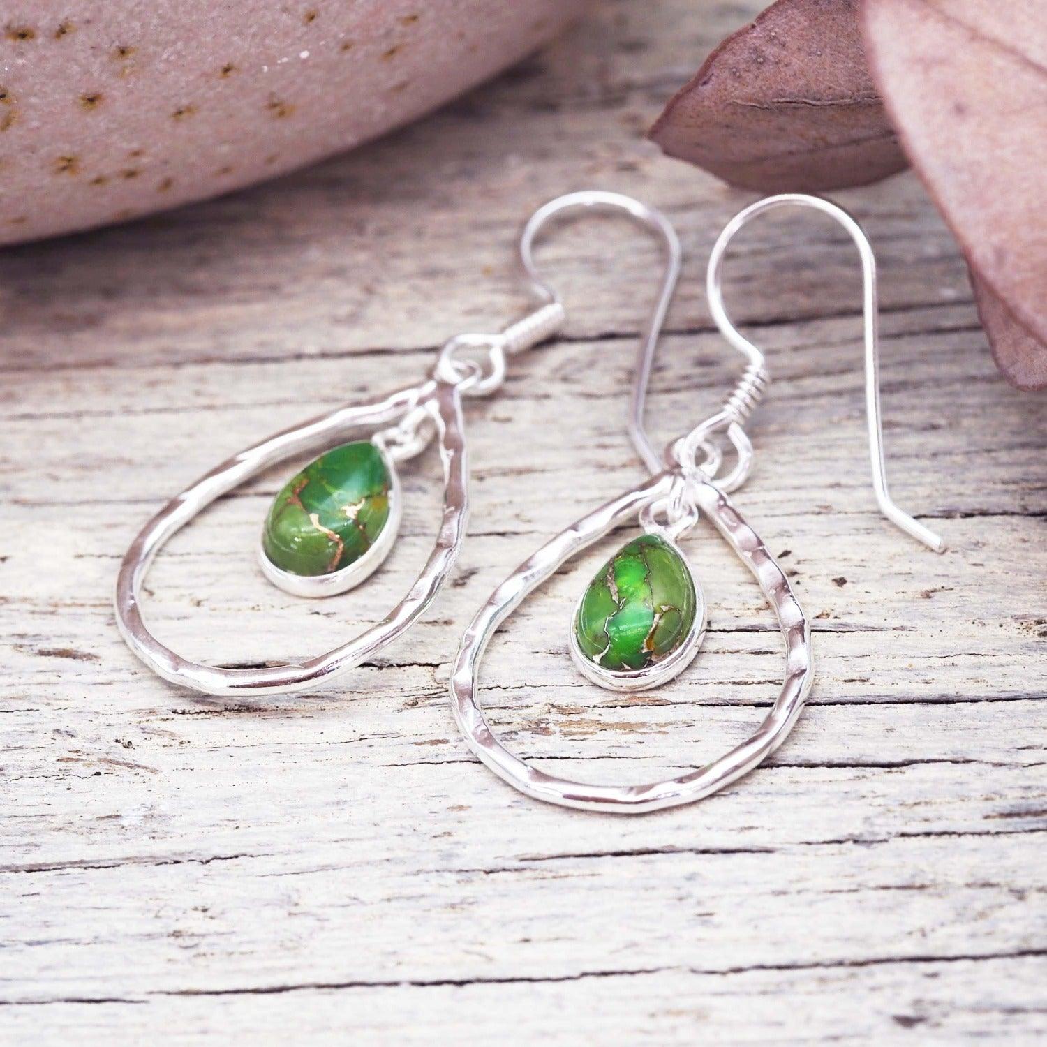 indie and harper sterling silver Green Turquoise Earrings