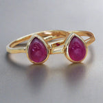 indie and harper gold january birthstone garnet rings