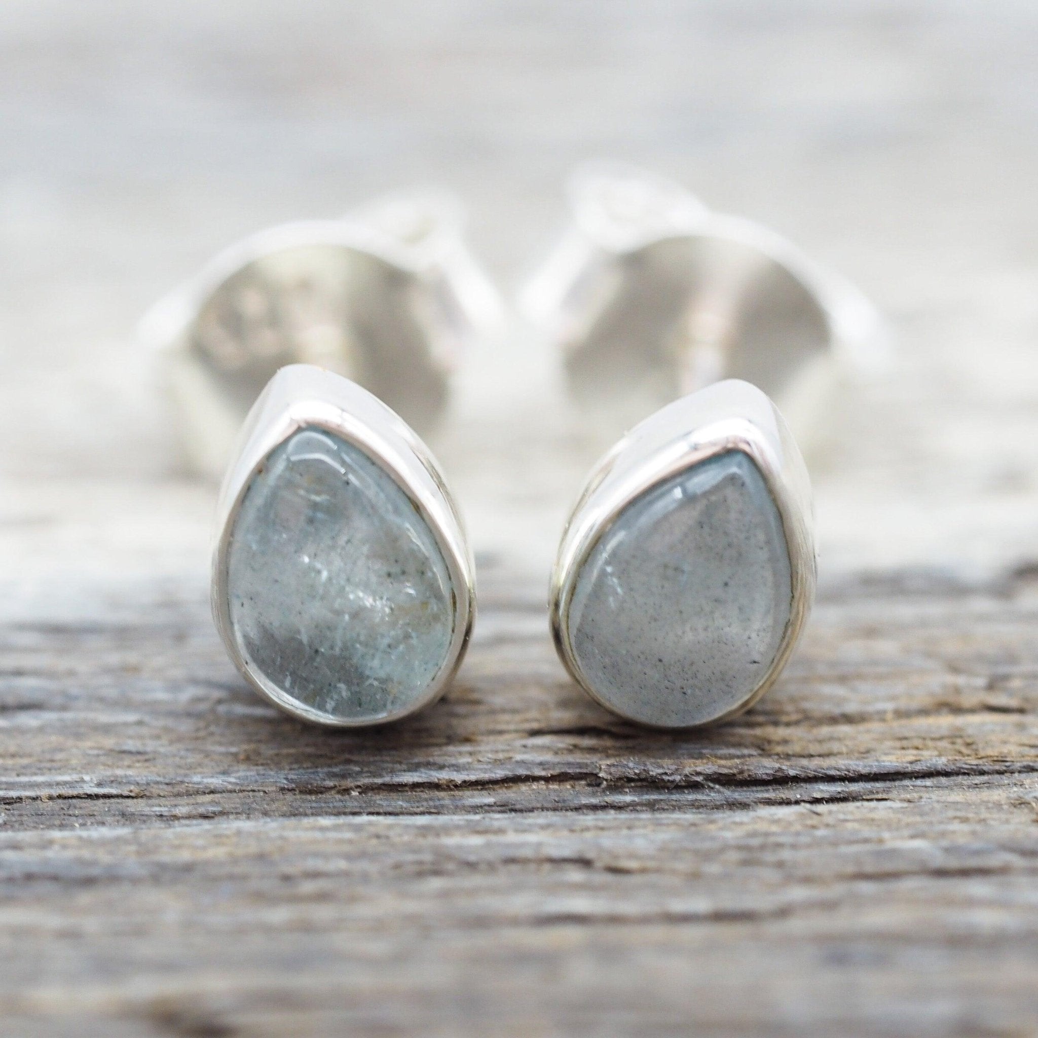 indie and harper sterling silver March Birthstone Aquamarine Earrings