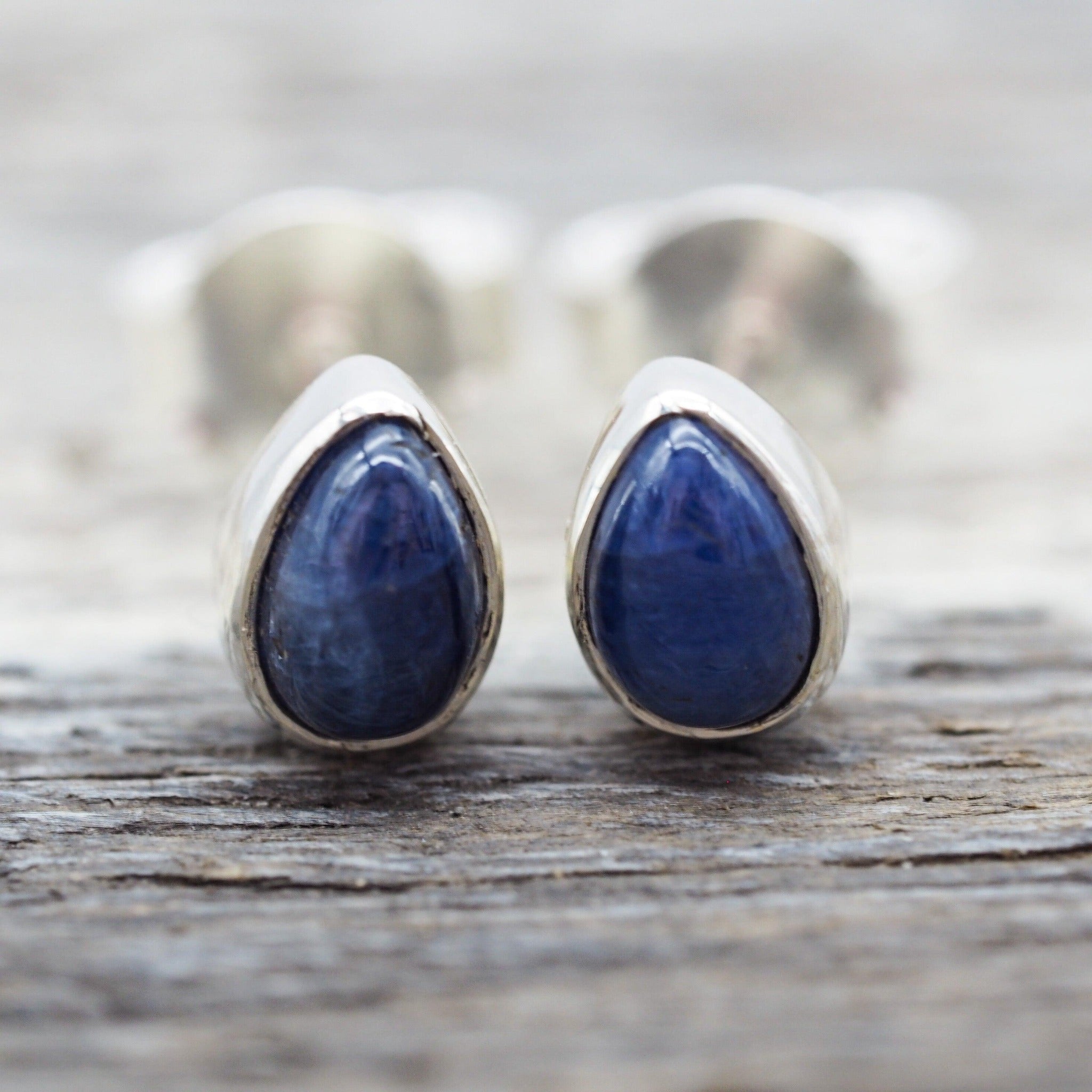 indie and harper sterling silver September Birthstone Sapphire earrings