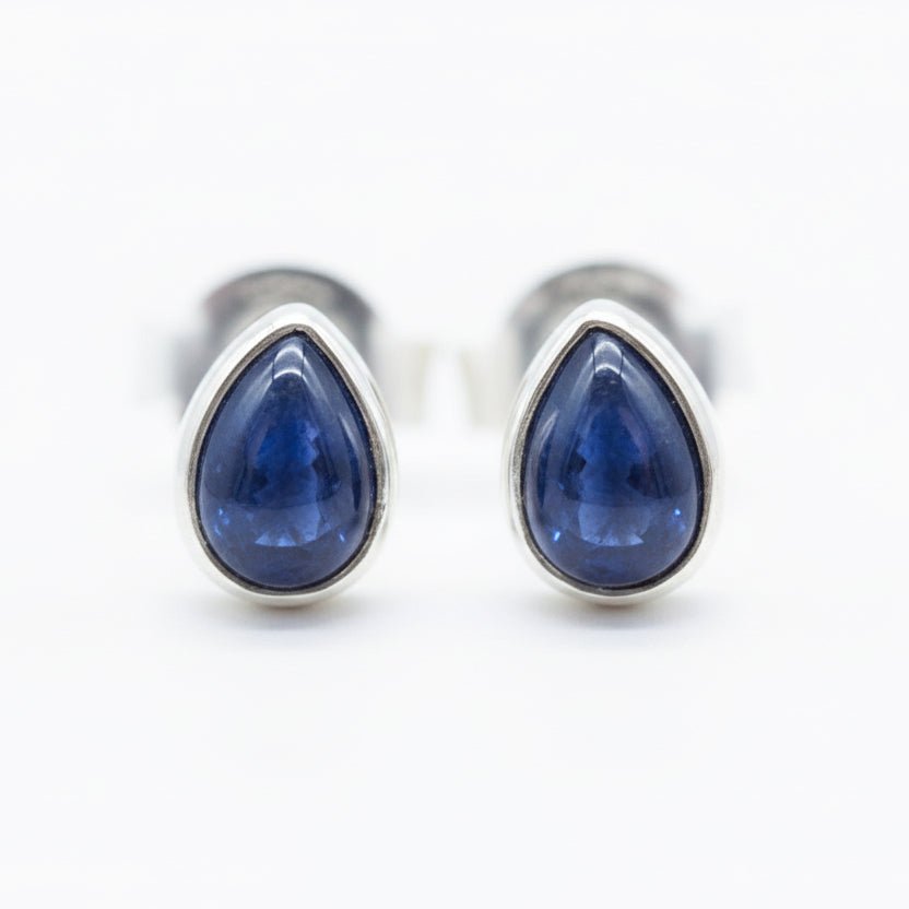 indie and harper sterling silver September Birthstone Sapphire earrings