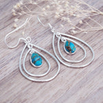 indie and harper sterling silver Copper Turquoise Earrings 
