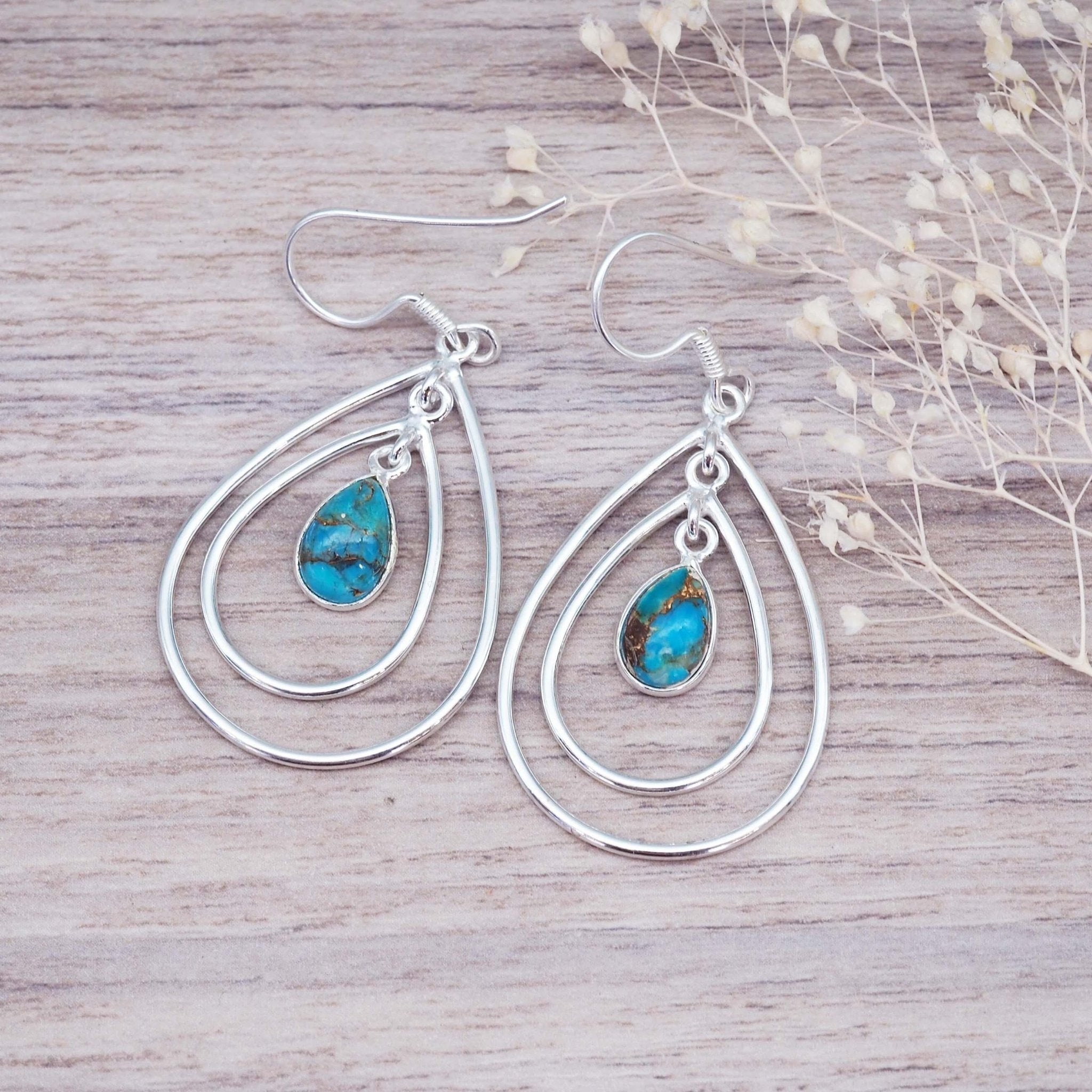 Indie and Harper sterling silver Turquoise Earrings - Turquoise jewellery
