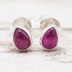 indie and harper Sterling Silver July Birthstone Ruby earrings