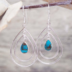 indie and harper sterling silver Teardrop Copper Turquoise Earrings