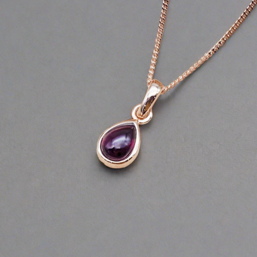 January Birthstone Necklace - rose gold Garnet necklace - january birthstone jewellery australia