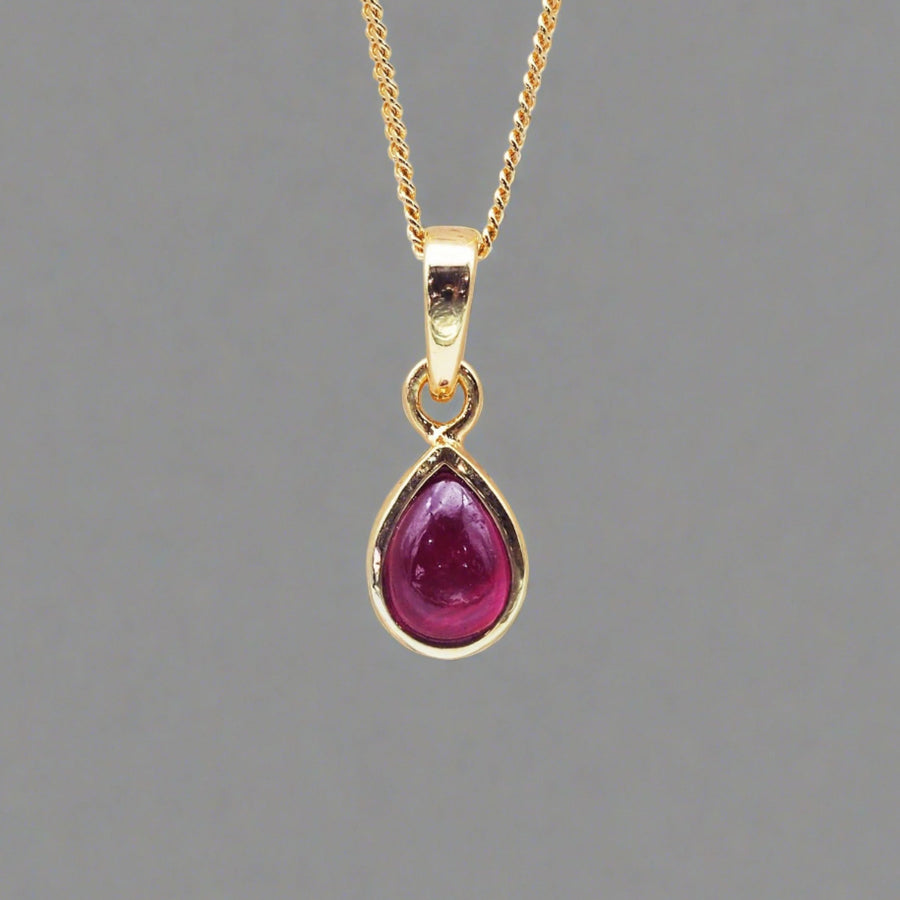 January Birthstone Necklace - Garnet jewellery - gold necklace Australia 