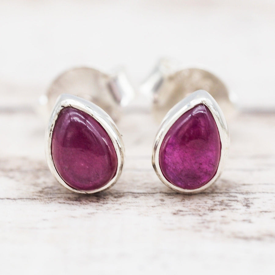 July Birthstone Earrings - Sterling silver ruby earrings - womens July birthstone jewellery Australia 