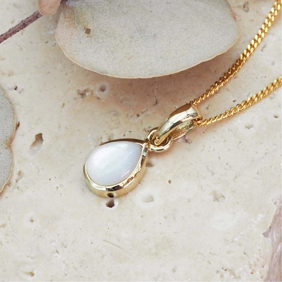 June Birthstone Necklace - Pearl necklace - womens gold necklace