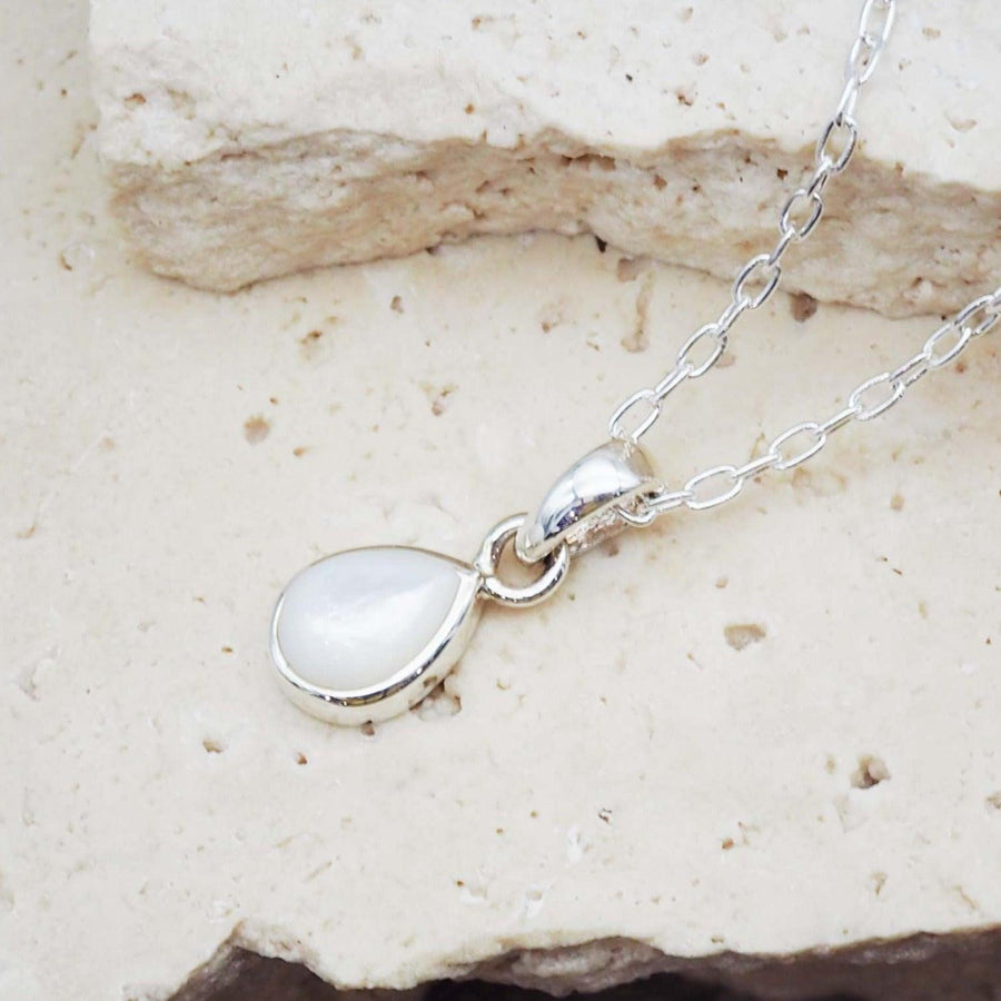 June Birthstone Necklace - Pearl necklace - womens sterling silver jewellery Australia by indie and harper