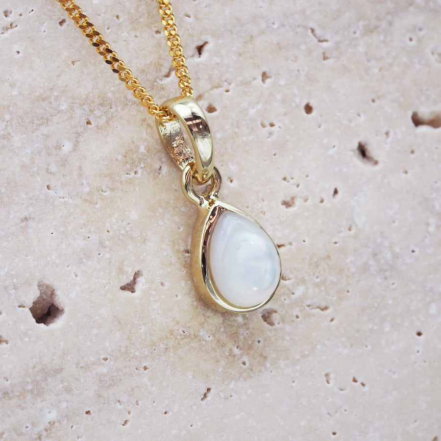 June Birthstone Necklace - Pearl necklace - womens gold jewellery Australia by indie and harper