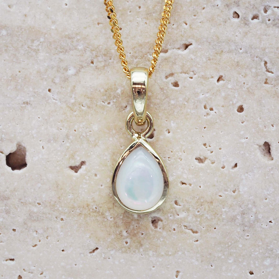 June Birthstone Necklace - Pearl necklace - womens gold jewellery by indie and harper