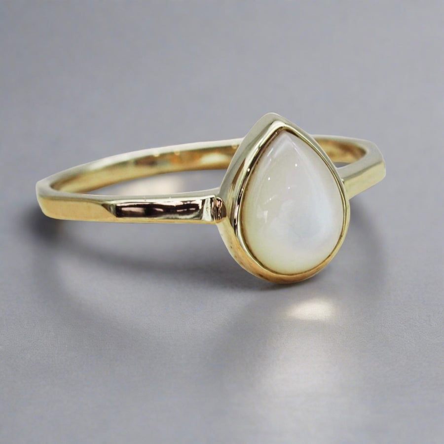 June Birthstone Ring - gold pearl ring - june birthstone jewellery australia