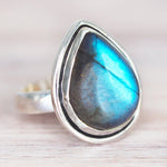 Rain Drop Labradorite Ring - womens labradorite jewellery by Australian jewellery brands indie and Harper 