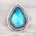 Rain Drop Labradorite Ring - womens labradorite jewellery by Australian jewellery brands indie and Harper 