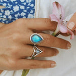 Labradorite Rain Drop Ring - womens jewellery by indie and harper