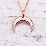 LAST ONE! Dainty Rose Gold Half Moon Necklace - womens jewellery by indie and harper