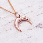 LAST ONE! Dainty Rose Gold Half Moon Necklace - womens jewellery by indie and harper