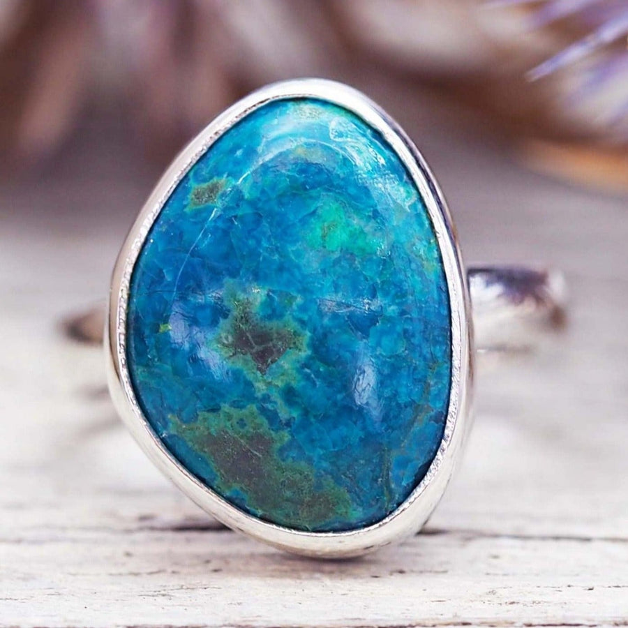 LIMITED EDITION - Silver Chrysoprase Ring - womens jewellery by indie and harper
