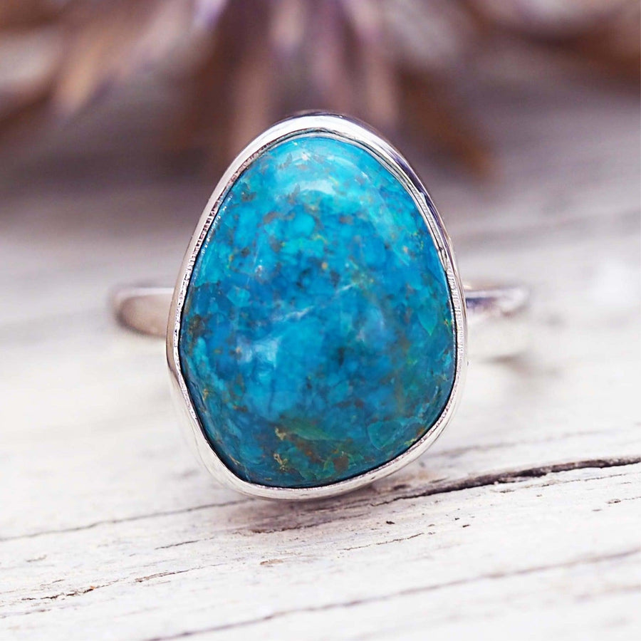 LIMITED EDITION - Silver Chrysoprase Ring - womens jewellery by indie and harper