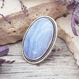 LIMITED EDITION - Statement Blue Lace Agate Ring - womens jewellery by indie and harper
